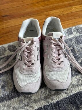 New Balance Women's Light Pink Mesh & Suede Sneakers